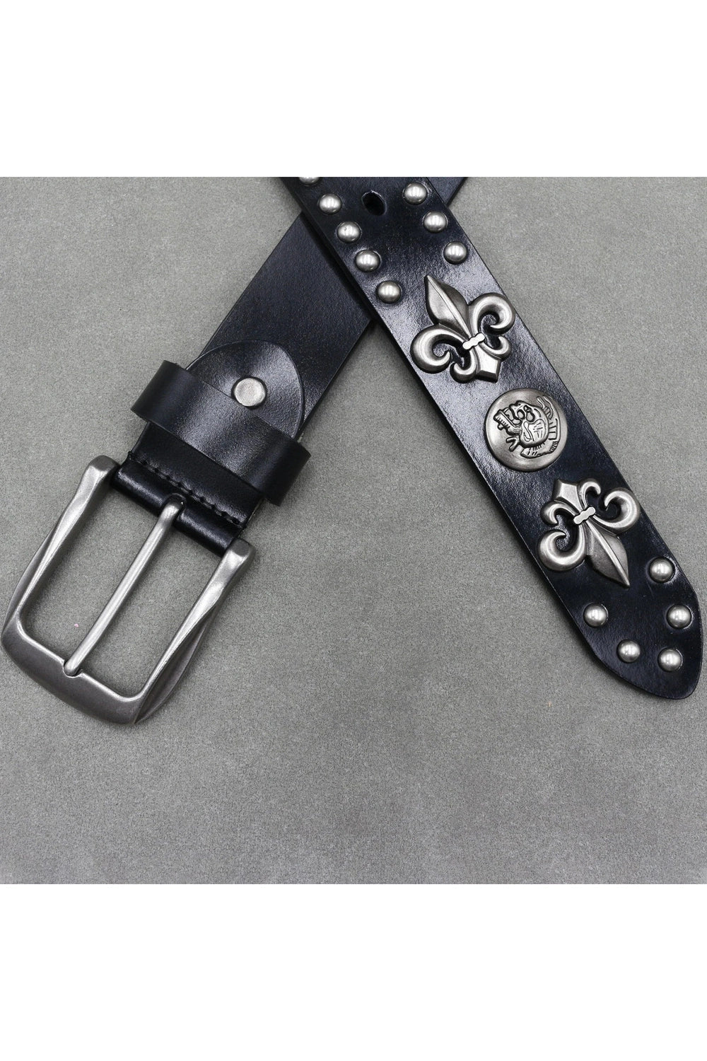 New Style Trends - Alt Fleur-de-Lis Studded Gothic Belt - Outfit Ideas New Style Trends - Alt Fleur-de-Lis Studded Gothic Belt - Outfit Ideas