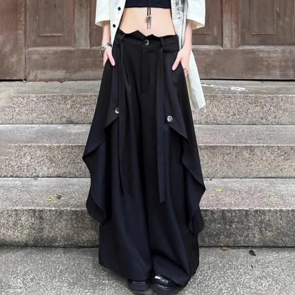 New Style Trends - Alt Goth Layered Wide-Leg Pants - Outfit Ideas