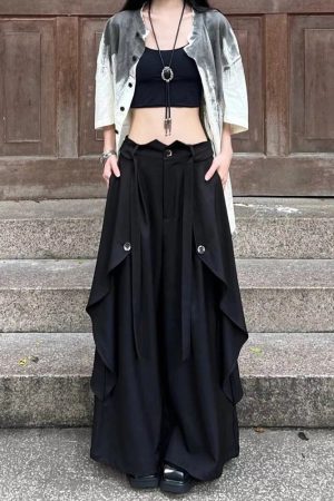 New Style Trends - Alt Goth Layered Wide-Leg Pants - Outfit Ideas