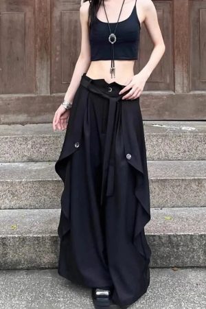 New Style Trends - Alt Goth Layered Wide-Leg Pants - Outfit Ideas