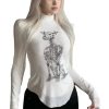 New Style Trends - Alt Goth Skeleton Turtleneck Long Sleeve Top - Outfit Ideas