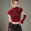 New Style Trends - Alt Graphic Mock Neck Crop Top - Outfit Ideas