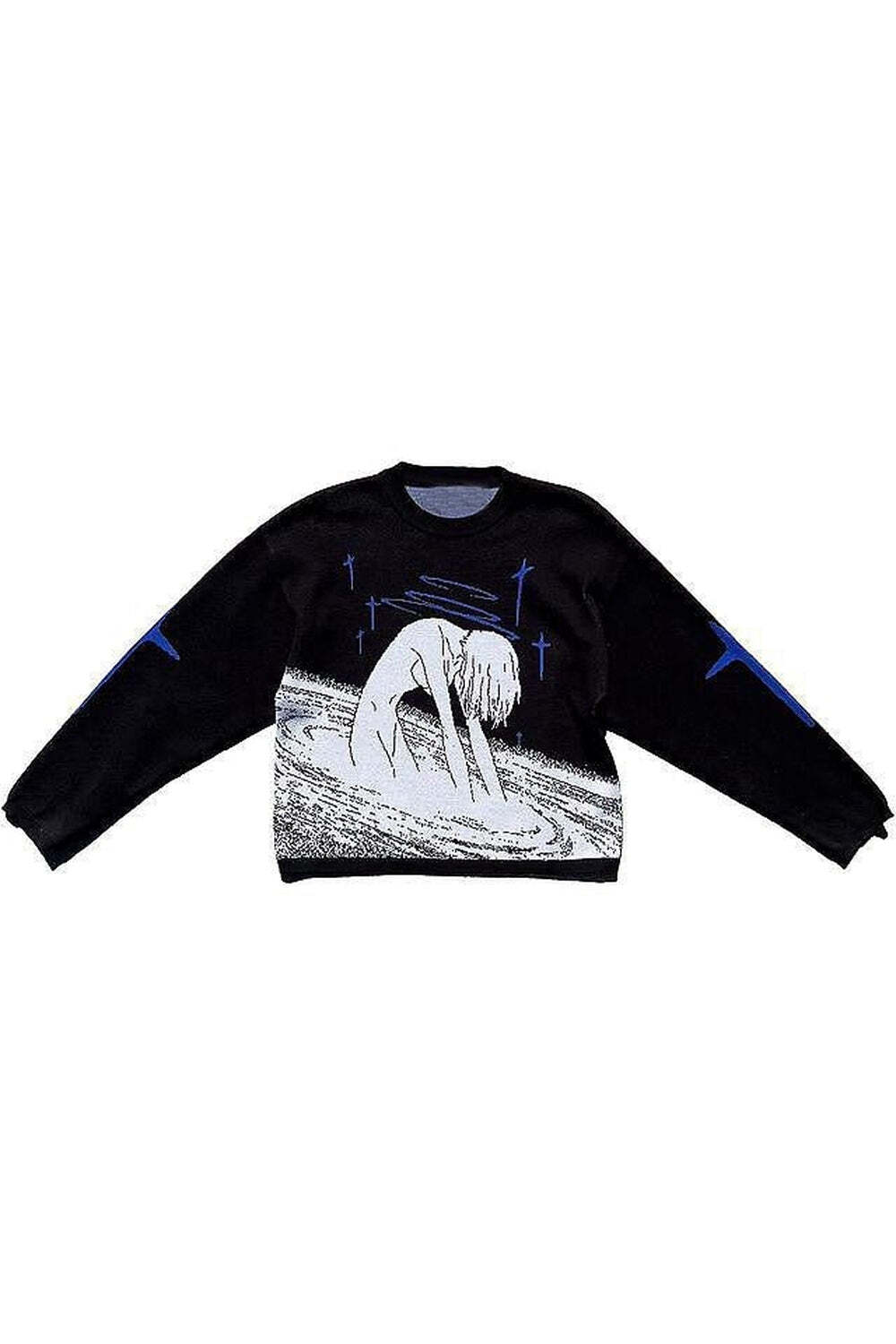 New Style Trends - Alt Japanese Anime Pattern Sweater - Outfit Ideas