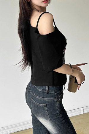 New Style Trends - Alt Lakeside Chaos Cold Shoulder T-Shirt - Outfit Ideas