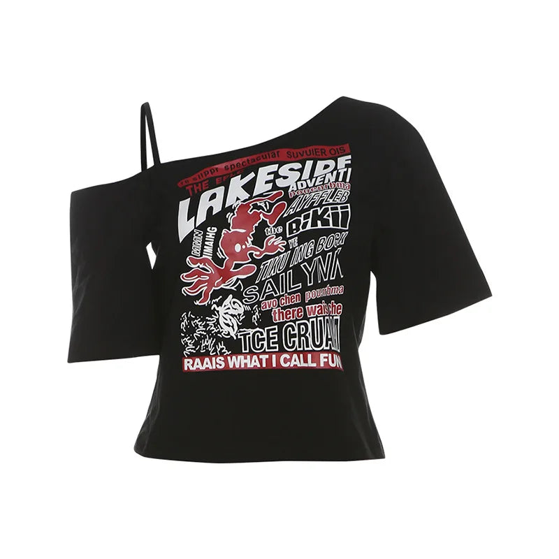 New Style Trends - Alt Lakeside Chaos Cold Shoulder T-Shirt - Outfit Ideas