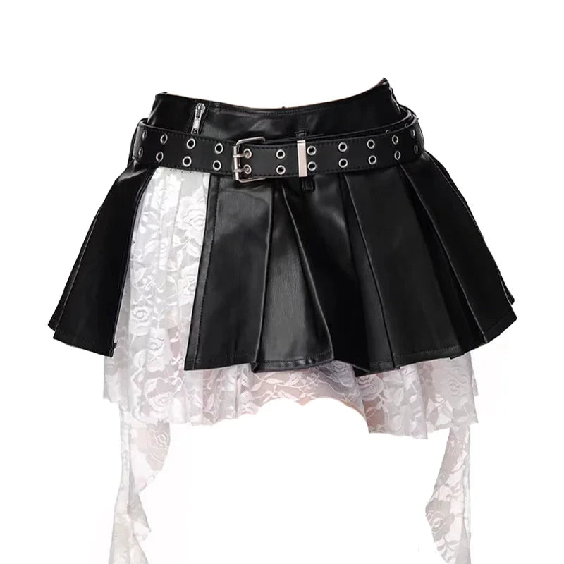 New Style Trends - Alt Punk Faux Leather Layered Skirt - Outfit Ideas