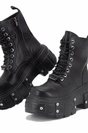 New Style Trends - Alt Punk Platform Combat Boots - Outfit Ideas