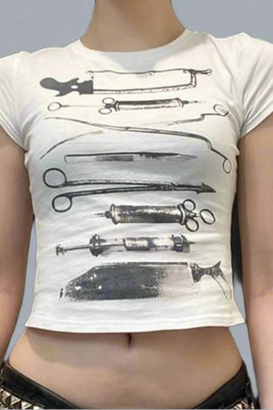 New Style Trends - Alt Retro Anatomy Tools Crop Top - Outfit Ideas