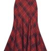 New Style Trends - Alt Retro Red Plaid Mermaid Maxi Skirt - Outfit Ideas