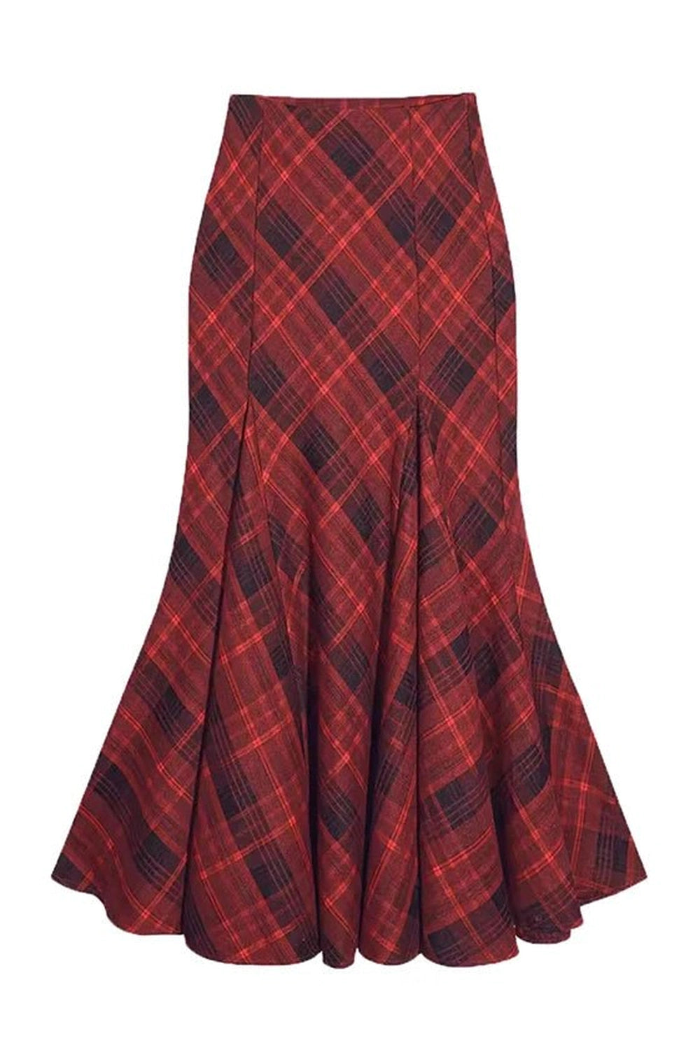 New Style Trends - Alt Retro Red Plaid Mermaid Maxi Skirt - Outfit Ideas New Style Trends - Alt Retro Red Plaid Mermaid Maxi Skirt - Outfit Ideas