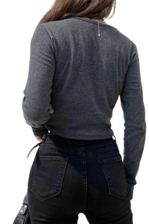 New Style Trends - Alt Rhinestone Flower Long Sleeve Top - Outfit Ideas