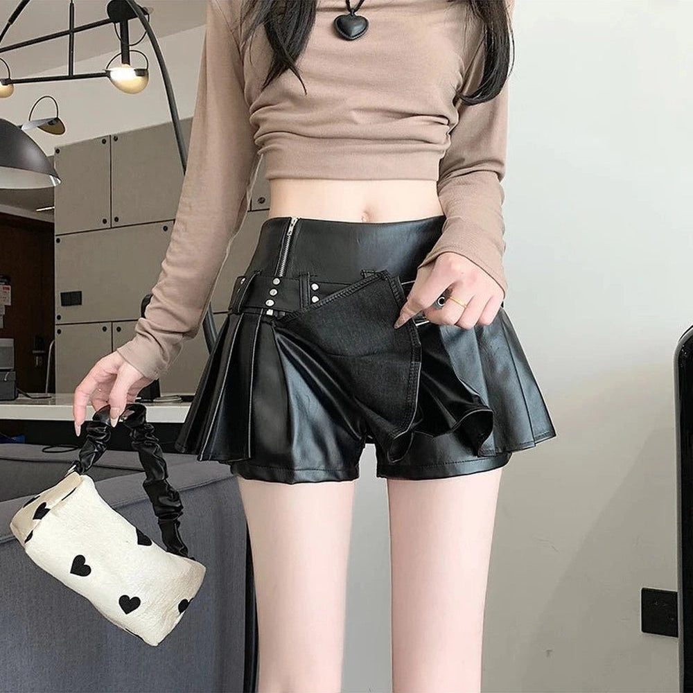 New Style Trends - Alt Riveted Pleather Mini Skirt - Outfit Ideas New Style Trends - Alt Riveted Pleather Mini Skirt - Outfit Ideas