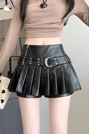 New Style Trends - Alt Riveted Pleather Mini Skirt - Outfit Ideas