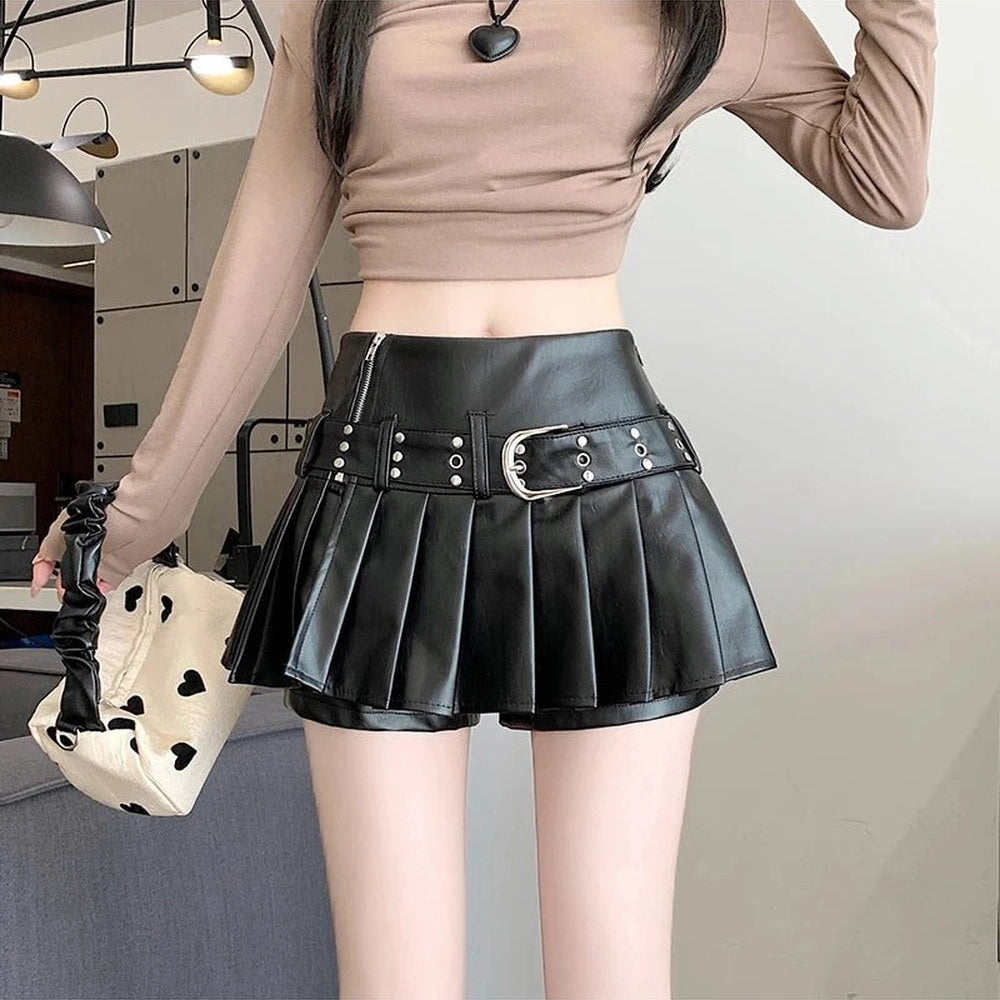 New Style Trends - Alt Riveted Pleather Mini Skirt - Outfit Ideas New Style Trends - Alt Riveted Pleather Mini Skirt - Outfit Ideas
