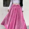New Style Trends - Alt Rose Red Distressed A-line Skirt - Outfit Ideas