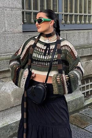 New Style Trends - Alt Shattered Lace Knit Sweater - Outfit Ideas