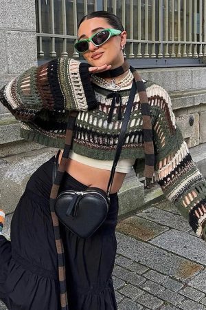 New Style Trends - Alt Shattered Lace Knit Sweater - Outfit Ideas