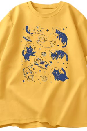 New Style Trends - Astronaut Kittens Aesthetic T-Shirt - Outfit Ideas