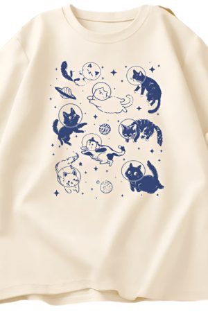 New Style Trends - Astronaut Kittens Aesthetic T-Shirt - Outfit Ideas