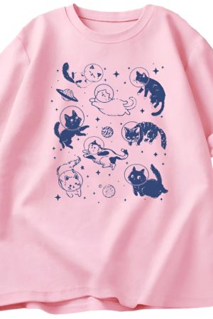 New Style Trends - Astronaut Kittens Aesthetic T-Shirt - Outfit Ideas