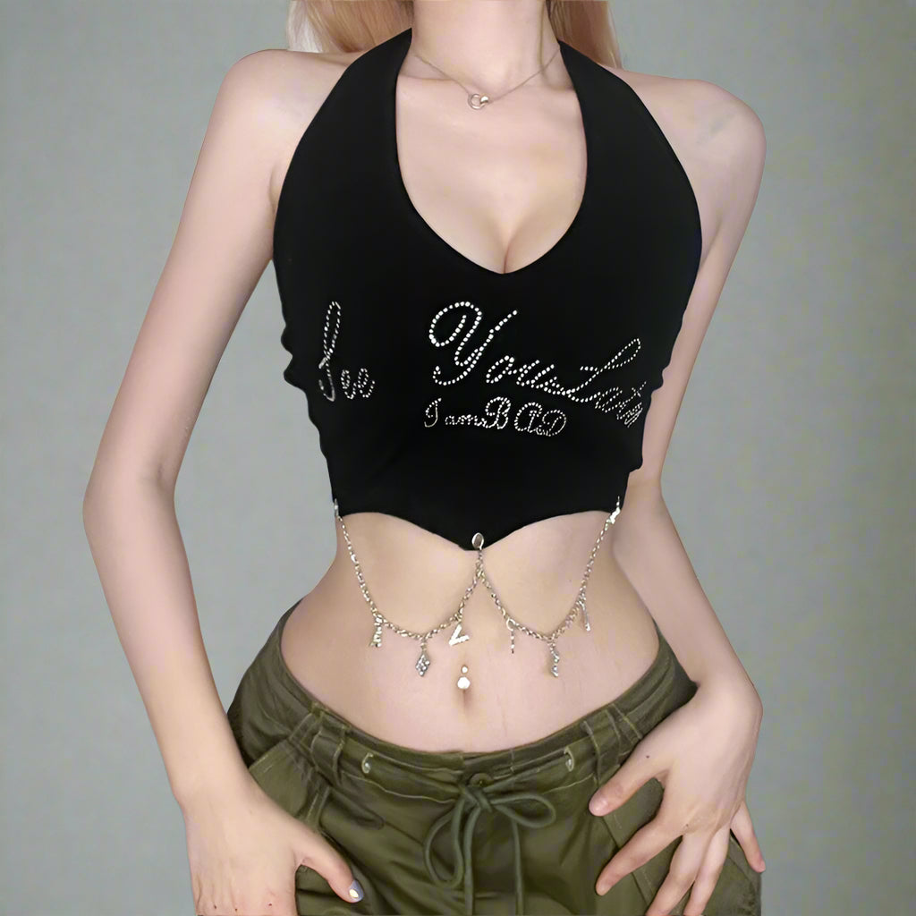 New Style Trends - Bad Intentions Halter Charm Alt Edgy Top - Outfit Ideas