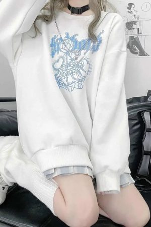 New Style Trends - Badgirl Graphic Oversized Pastel Goth Sweatshirt - Outfit Ideas