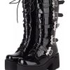New Style Trends - Bat Buckle Alt Gothic Boots - Outfit Ideas