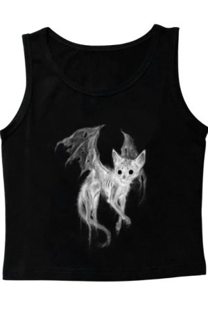 New Style Trends - Bat Cat Alt Goth Horror Top - Outfit Ideas