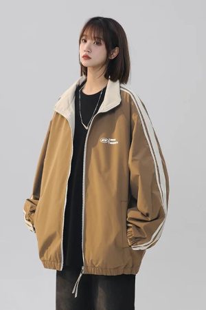 New Style Trends - Black Striped Y2k Oversized Track Jacket - Outfit Ideas