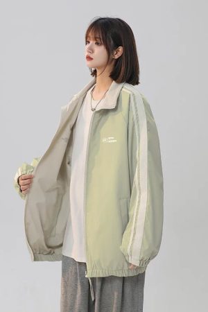 New Style Trends - Black Striped Y2k Oversized Track Jacket - Outfit Ideas