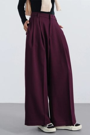 New Style Trends - Bordeaux Breeze Retro Palazzo Pants - Outfit Ideas