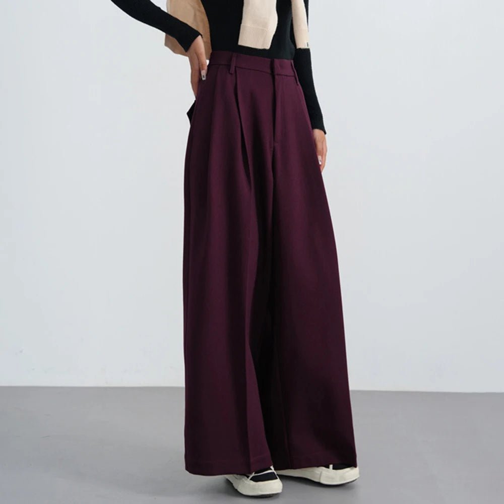 New Style Trends - Bordeaux Breeze Retro Palazzo Pants - Outfit Ideas