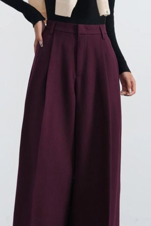 New Style Trends - Bordeaux Breeze Retro Palazzo Pants - Outfit Ideas