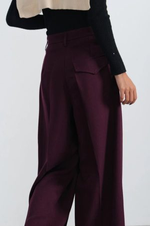 New Style Trends - Bordeaux Breeze Retro Palazzo Pants - Outfit Ideas