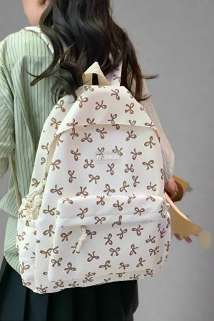 New Style Trends - Bow Print Coquette Backpack - Outfit Ideas