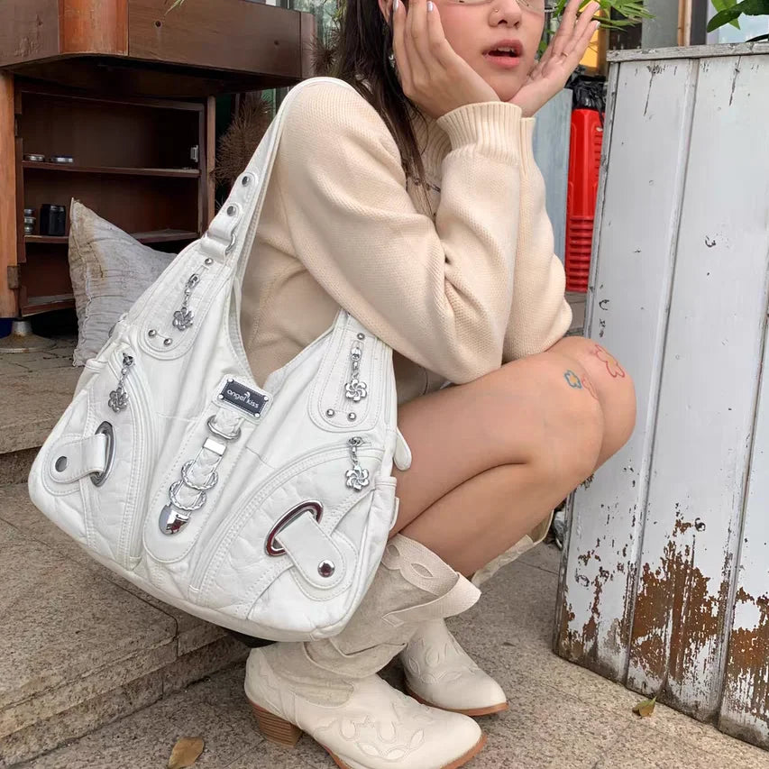 New Style Trends - Bronze Bloom Y2k Shoulder Bag - Outfit Ideas New Style Trends - Bronze Bloom Y2k Shoulder Bag - Outfit Ideas