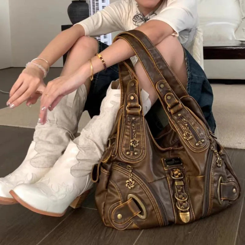 New Style Trends - Bronze Bloom Y2k Shoulder Bag - Outfit Ideas New Style Trends - Bronze Bloom Y2k Shoulder Bag - Outfit Ideas