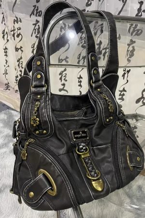 New Style Trends - Bronze Bloom Y2k Shoulder Bag - Outfit Ideas