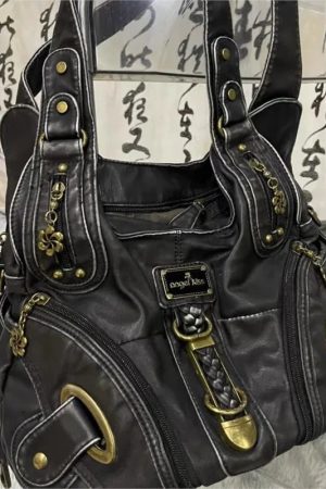 New Style Trends - Bronze Bloom Y2k Shoulder Bag - Outfit Ideas