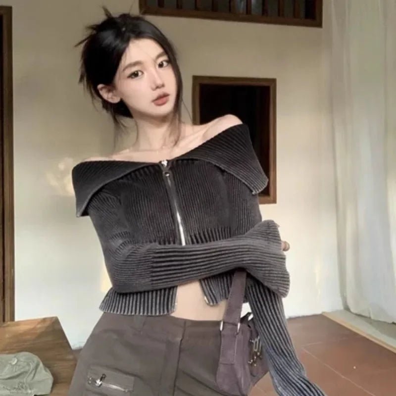 New Style Trends - Bubblegum Aesthetic Zip-Up Off-Shoulder Top - Outfit Ideas New Style Trends - Bubblegum Aesthetic Zip-Up Off-Shoulder Top - Outfit Ideas