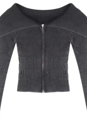 New Style Trends - Bubblegum Aesthetic Zip-Up Off-Shoulder Top - Outfit Ideas