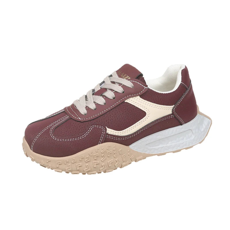 New Style Trends - Burgundy Pop Sport Aesthetic Sneakers - Outfit Ideas