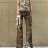 New Style Trends - Camo Chaos Y2k Flare Pants - Outfit Ideas