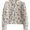 New Style Trends - Cherry Blossom Coquette Button-Up Blouse - Outfit Ideas