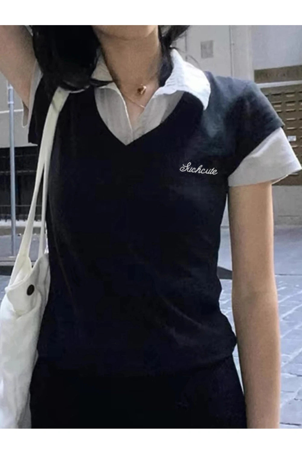 New Style Trends - Classic Retro V-Neck Polo Top - Outfit Ideas New Style Trends - Classic Retro V-Neck Polo Top - Outfit Ideas