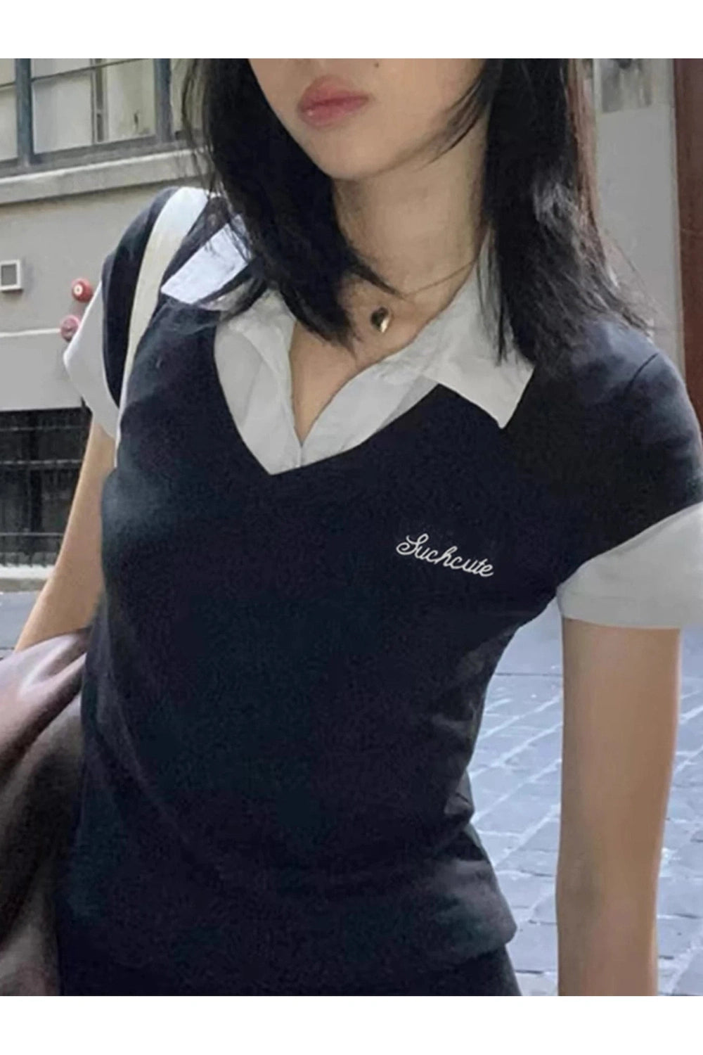 New Style Trends - Classic Retro V-Neck Polo Top - Outfit Ideas New Style Trends - Classic Retro V-Neck Polo Top - Outfit Ideas