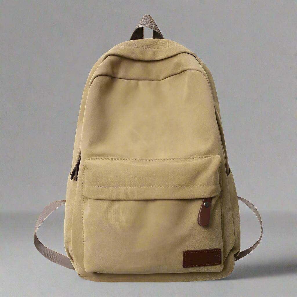 New Style Trends - Classic Sand Canvas Aesthetic Backpack - Outfit Ideas