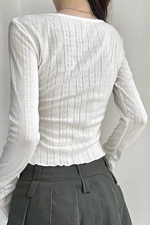New Style Trends - Clean Lines Ribbed Coquette Cardigan Crop Top - Outfit Ideas