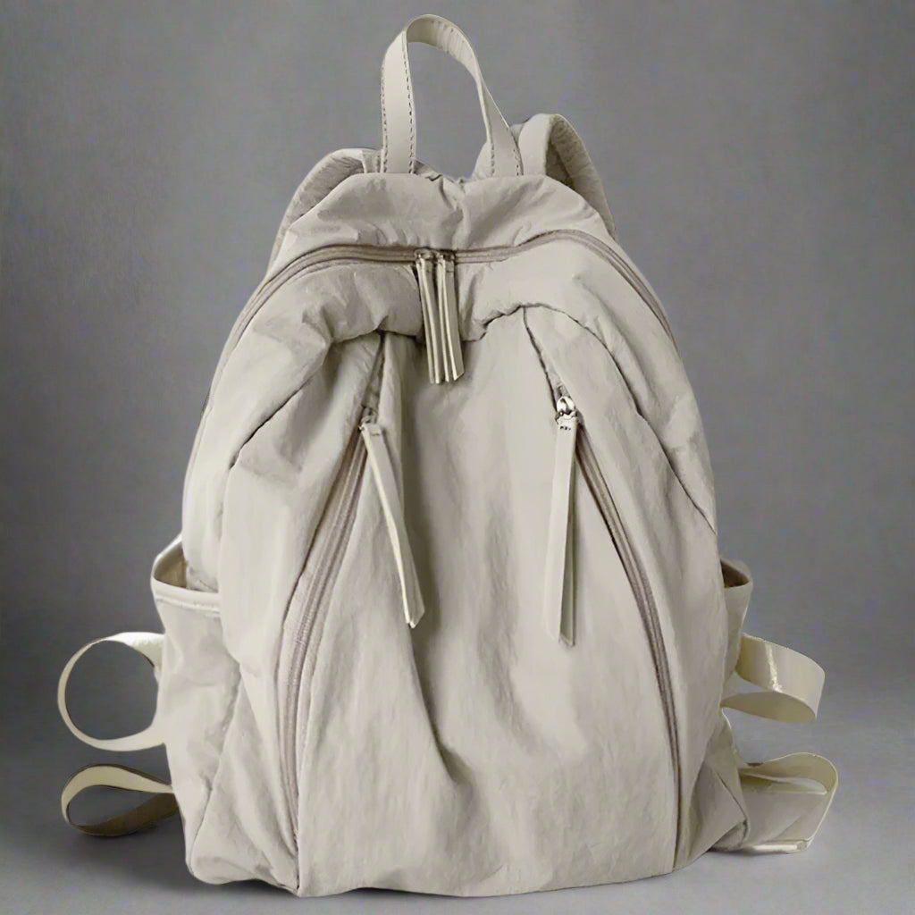 New Style Trends - Cloud Beige Minimalist Aesthetic Backpack - Outfit Ideas