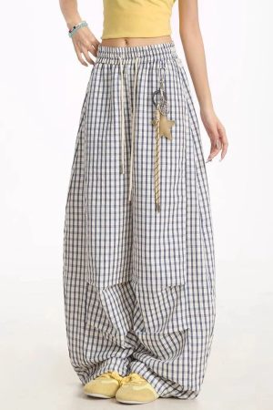 New Style Trends - Cloud Check Parachute Edgy Pants - Outfit Ideas